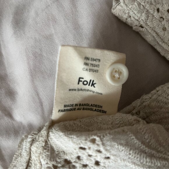 NWT Folk Crochet Eyelet Camp Collar Shirt - Picture 5 of 7